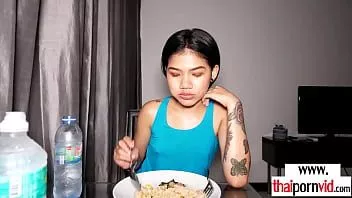 play Petite small titted amateur thai teen namtam feeding her hungry asian pussy
